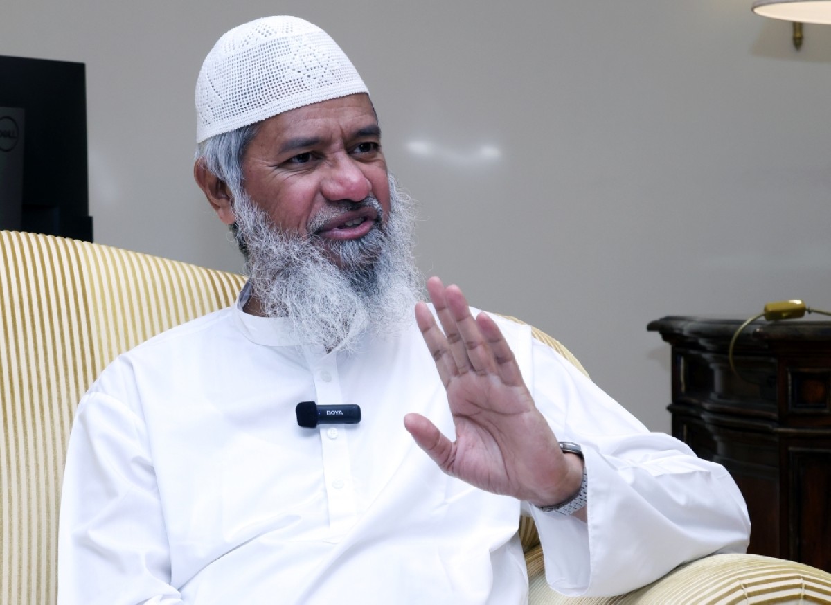 KUWAIT: Popular Islamic televangelist Dr Zakir Naik gestures during an exclusive interview with Kuwait Times on May 30, 2024. — Photo by Yasser Al-Zayyat