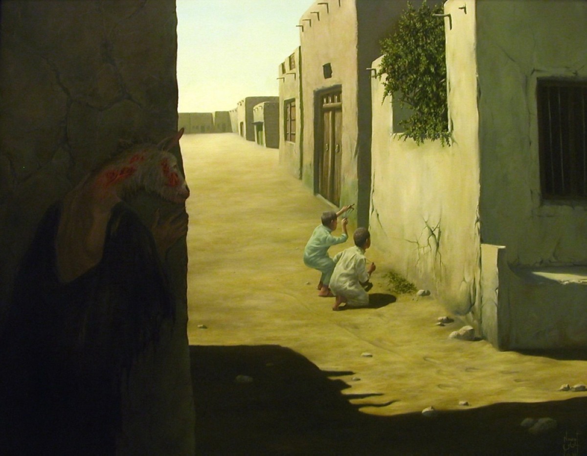 Hemarat Al-Gayla - Painting by Nawaf Al-Hmeli