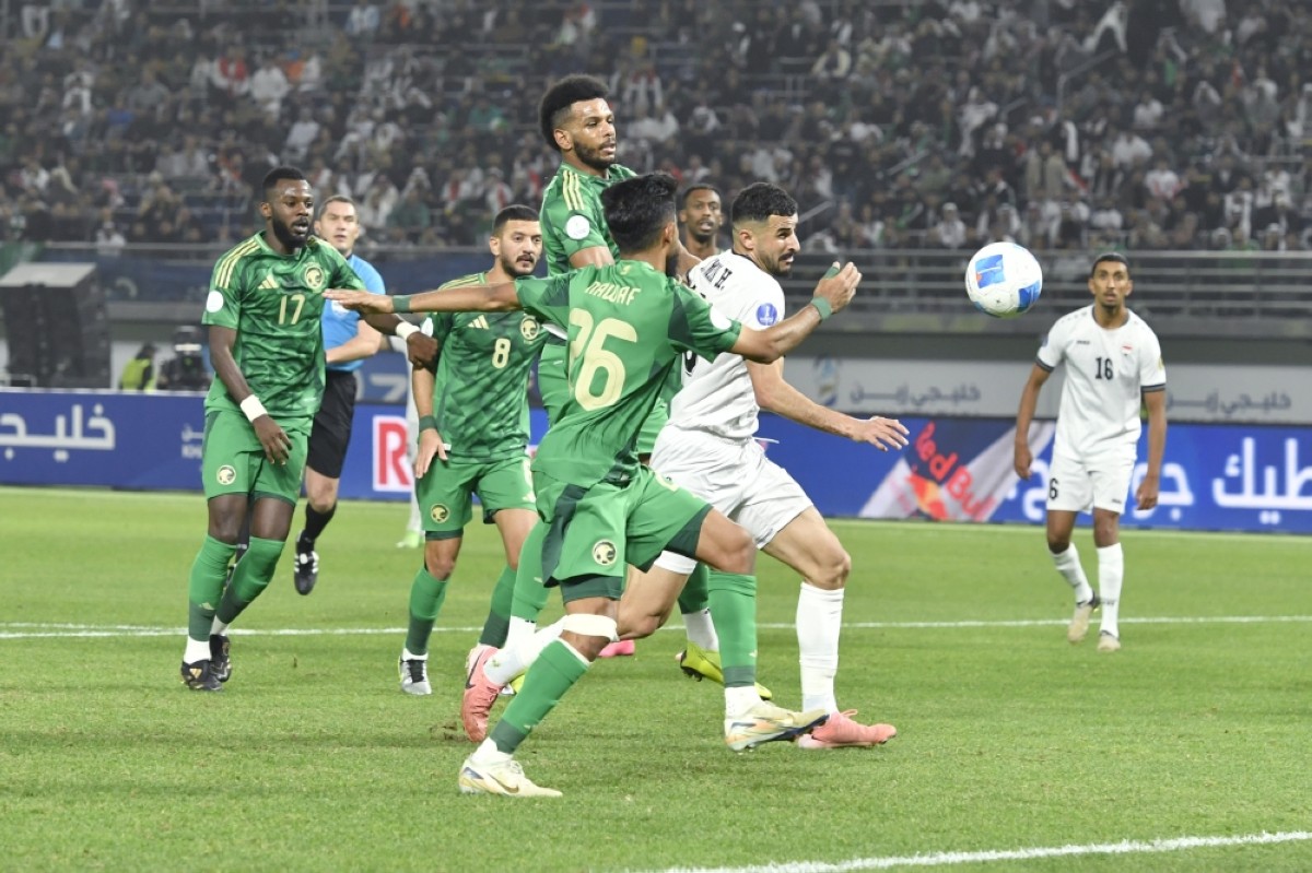 Saudi and Iraqi players seen in action.