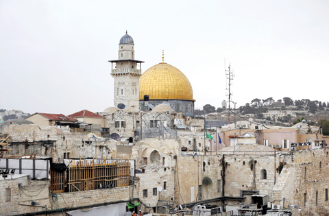A general view shows Jerusalem’s Old City’s Al-Aqsa mosque compound with the Dome of the Rock (center), Islam’s holiest site. — AFP