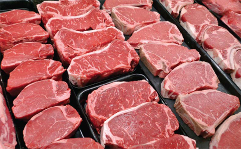 In this Jan 18, 2010 file photo, steaks and other beef products are displayed for sale at a grocery store. — AP