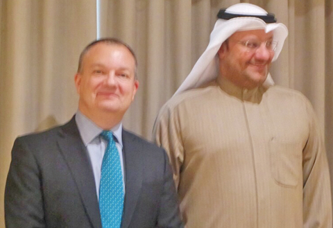 KUWAIT: Health Minister Dr Ali Al-Obaidi meets British Ambassador to Kuwait Matthew Lodge during a joint steering committee meeting yesterday.
