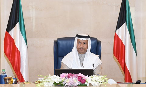 KUWAIT: His Highness the Prime Minister Sheikh Jaber Al-Mubarak Al-Sabah chairs yesterday’s cabinet meeting. — KUNA