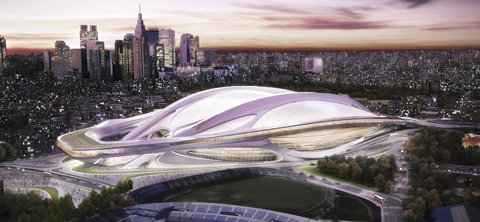 TOKYO: This artist rendering provided by the Japan Sports Council shows the original design by British-Iraqi architect Zaha Hadid of the new stadium for the 2020 Tokyo Olympics selected on Nov 16, 2012 but was later scrapped due to controversy over its cost and scale. Japan has selected a new design for the main stadium for the 2020 Tokyo Olympics after scrapping an earlier plan as too costly. Prime Minister Shinzo Abe announced yesterday, that the winner is a design by renowned Japanese architect Kengo Kuma, construction company Taisei Corp. and Azusa design office.— AP