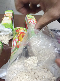Captagon tablets found with a passenger who tried to smuggle them through the airport.