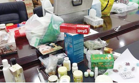 Fake products busted during a crackdown on private health clubs, spas and beauty salons yesterday.
