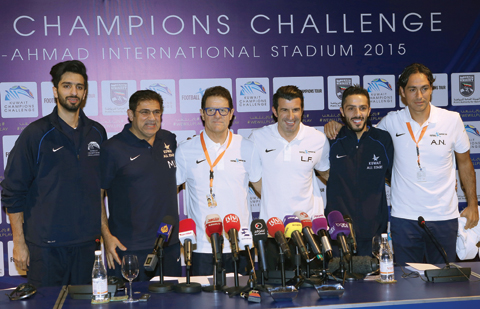 Fahad Al-Ansari, Mohammad Ibrahim, Capello, Luis Figo, Mohammad Jragh and Nesta