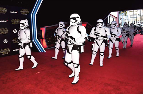 The Storm Troopers attend the World Premiere of ‘Star Wars: The Force Awakens’, in Hollywood, California. — AP/AFP photos
