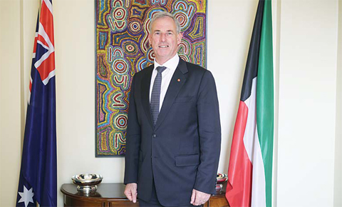 KUWAIT: Australian senator and Minister of Tourism and International Education Richard Colbeck. —Photo by Joseph Shagra