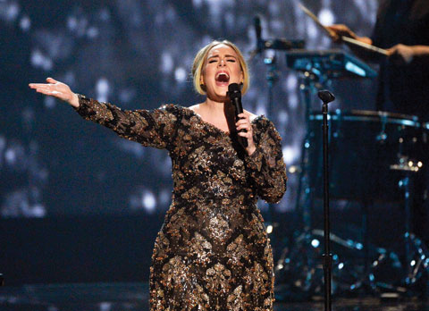 Adele performs at Radio City Music Hall in New York