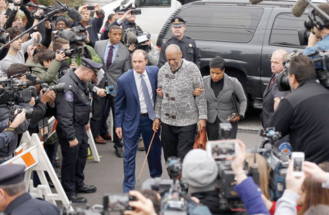 Bill Cosby arrives at court to face a felony charge of aggravated indecent assault, Wednesday, Dec 30, 2015, in Elkins Park, Pa. —AP