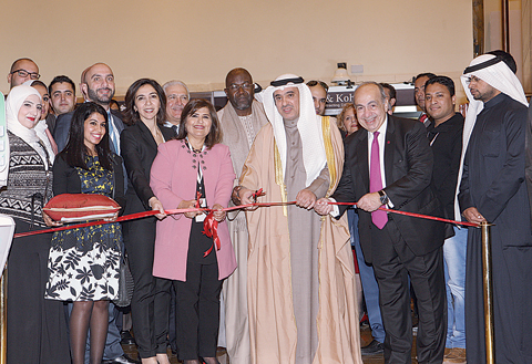 KUWAIT: The Information Ministry’s Undersecretary Faisal Al-Mutalaqem, Leaders Group’s General Manager Nabila Al-Anjari and other officials inaugurate the Horeca Kuwait 2016 exhibition. —Photos by Joseph Shagra