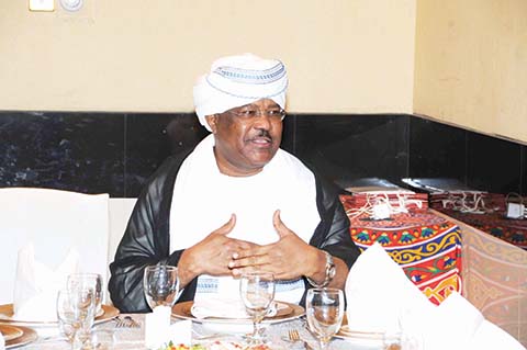 KUWAIT: Ambassador of Sudan to Kuwait Mohi Al-Deen Salim Ahmed speaks at a dinner held in honor of the press. — Photo by Yasser Al-Zayyatn