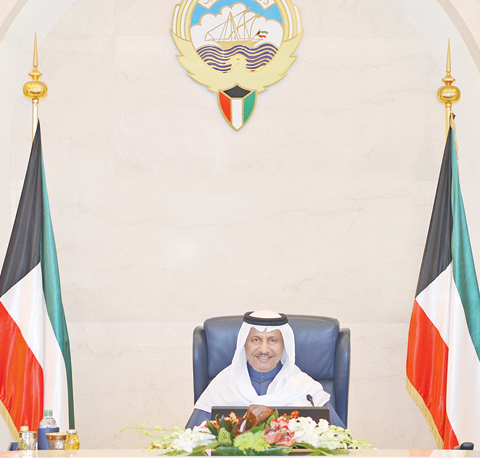 KUWAIT: His Highness the Prime Minister Sheikh Jaber Al-Mubarak Al- Sabah chair’s the cabinet’s meeting yesterday. — KUNA
