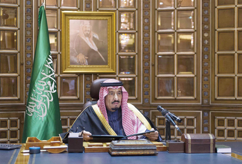 RIYADH: This file image grab taken from the official Saudi Press Agency (SPA) on January 23, 2015 shows Saudi Arabia’s new King Salman in his first public address. — AFP