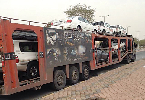 Vehicles impounded during a traffic campaign in Ahmadi.