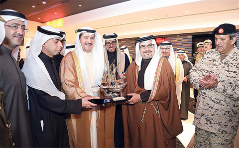 MANAMA: Al-Marzouq with Bahraini Crown Prince ahead of inaugurating Wadi Alsabeel Complex.