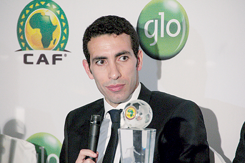 ACCRA: This file photo taken on Dec 20, 2012 shows former football player Mohamed Aboutrika attending a press conference after the GLO-CAF African Football Awards. —AFP