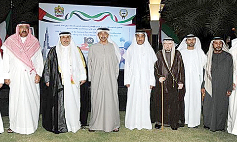 Kuwaiti Ambassador to the UAE Salah Al-Buaijan seen with other dignitaries. —KUNA