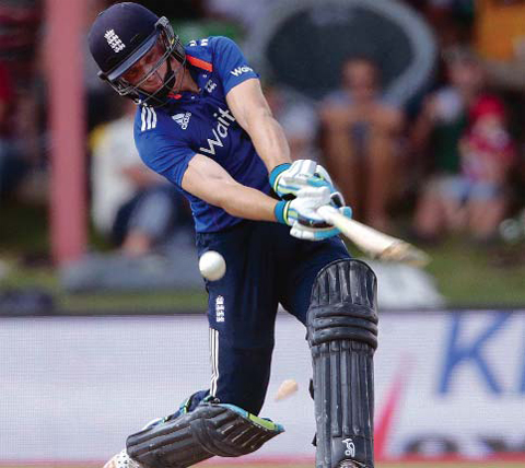 BLOEMFONTEIN: England batsman Jos Buttler plays a shot during the first One Day International (ODI) cricket match between England and South Africa at Magaung Oval. — AFP