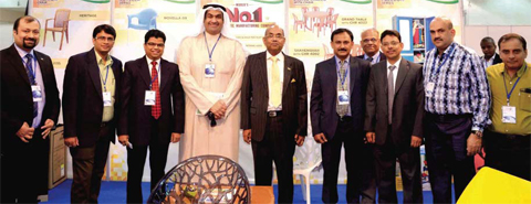 KUWAIT: Indian Ambassador Sunil Jain and other officials at the India Pavilion of the Kuwait International Trade Fair at Mishref Fair Gorund yesterday