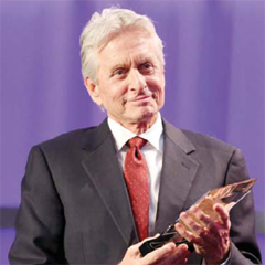Michael Douglas accepts the Career Achievement Award at AARP’s 15th Annual Movies for Grownups Awards at the Beverly Wilshire Hotel.
