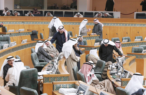 KUWAIT: MPs take part in a parliament session yesterday at the National Assembly. — Photo by Yasser Al-Zayyat