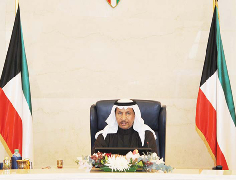 KUWAIT: His Highness the Prime Minister Sheikh Jaber Al-Mubarak Al-Sabah chairs the Cabinet’s meeting yesterday. —KUNA