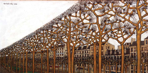 This picture shows ‘Avenue Breteuil,’ a painting by Ukrainian-American artist Jacques Hnizdovsky