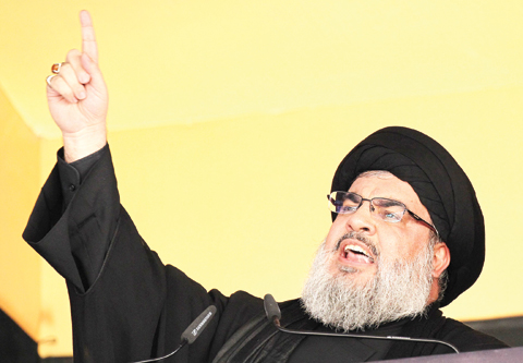 Lebanese Shiite movement Hezbollah chief Hassan Nasrallah