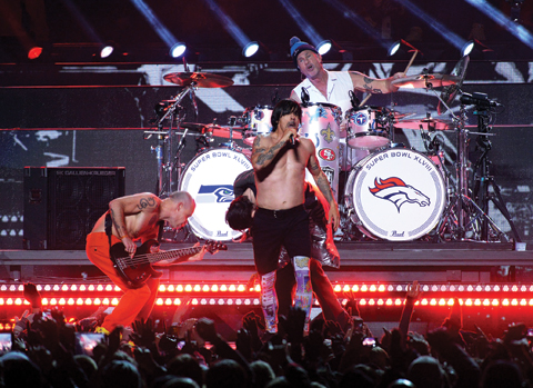 This file photo shows the Red Hot Chili Peppers perform during Super Bowl 48 at MetLife stadium in East Rutherford, New Jersey, on February 2, 2014. — AFP