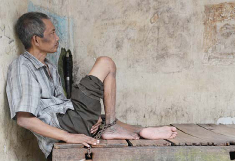 Human Rights Watch — who interviewed around 150 people for their report, from the mentally ill to health professionals — said there are currently almost 19,000 people in Indonesia who are either shackled or locked up in a confined space, a practice known locally as “pasung”. — AFP photos