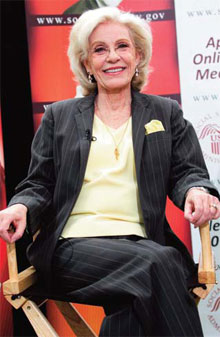 This file photo taken on March 23, 2010 shows actress Patty Duke speaking during the Social Security Administration Reunites the cast of ‘The Patty Duke Show’ press conference. — AFP