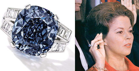 9.54 carat blue diamond ring worn for decades by child star-turned-ambassador Shirley Temple