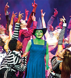 In this undated image provided by Polk and Co, performers appear in ‘Wicked’ in New York. — AP