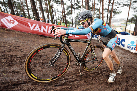 FLANDERS: This file photo taken on January 30, 2016 shows Belgian Femke Van Den Driessche racing during the women’s U23 race at the world championships cyclocross cycling, in Heusden-Zolder. The UCI global cycling governing body yesterday banned Femke Van den Driessche for six years for the first recorded case of using hidden motors in bike racing. — AFP