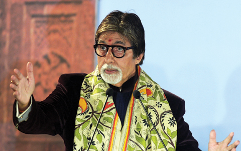 File photo shows Indian Bollywood actor Amitabh Bachchan speaking during the start of the 21st Kolkata International Film Festival in Kolkata. — AFP