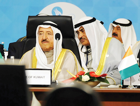 ISTANBUL: His Highness the Amir Sheikh Sabah Al-Ahmad Al-Jaber Al-Sabah attends then13th Islamic Summit Conference of the Organization of Islamic Cooperation in Istanbul,nTurkey on Thursday. — KUNA