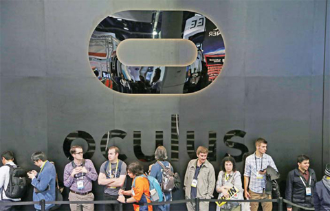 LAS VEGAS: People stand in line for a demonstration of the Oculus Rift at the Oculus booth during CES International, in Las Vegas