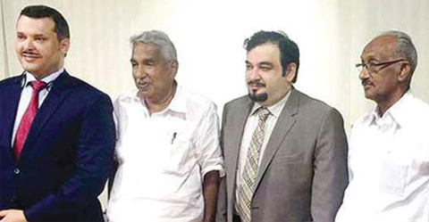 THIRUVANANTHAPURAM, India: (Left) Dr Jamal Mansour Al-Harbi, OommennChandy, Dr Mahmoud Al-Abdulhadi and K C Joseph during a meeting.