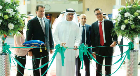 DEWA MD&CEO H.E. Saeed Al Tayer at the Inauguration (Center), with Frederic Abbal (Left) and Benoit Dubarle (Right)