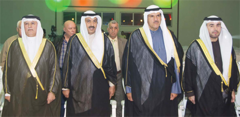 Sheikh Salman Al-Sabah (second from right) with Khalaf Al-Otaibi (third right)