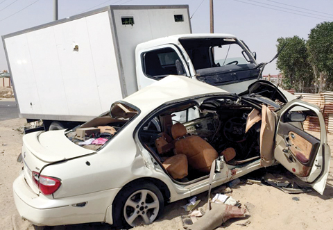 KUWAIT: A truck collided with a sedan on Wafra road. The sedan’s driver was pronounced dead on the scene