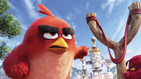 This image released by Sony Pictures shows the character Red, voiced by Jason Sudeikis, in a scene from “The Angry Birds Movie.”— AP