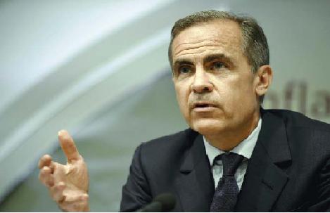 LONDON: Governor of the Bank of England Mark Carney delivers his monthly inflation report at the Bank of England in the City of London yesterday. —