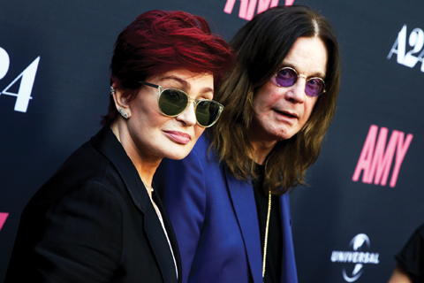 In this file photo, Sharon Osbourne, left, and Ozzy Osbourne arrive at the LA Premiere of ‘Amy’ at The Theater at Arclight Cinemas Hollywood in Los Angeles. — AP