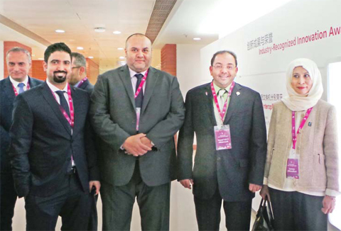 SHENZHEN: (From right to left): Zain CEO Eaman Al-Roudhan, Al-Anbaa Editor-in-Chief Yousuf Khalid Al-Marzouq, Kuwait Times Editor-in-Chief Abd Al-Rahman Al-Alyan and Al-Qabas Deputy Editor-in-Chief Abdallah Al-Mudhaf during a tour of Huawei’s premises in Shenzhen.