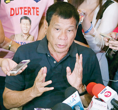 MANILA: President-elect Rodrigo Duterte answers questions from the media. —AP