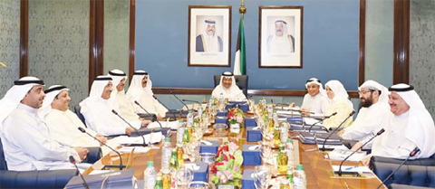 KUWAIT: HH the Prime Minister Sheikh Jaber Al-Mubarak Al-Hamad Al-Sabah chairs the Cabinet’s weekly meeting yesterday.— KUNA