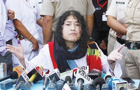 MANIPUR: Indian political activist Irom Sharmila one of India’s most prominent political activists ended a 16-year hunger strike yesterday, licking honey from her hand and declaring ‘I will never forget this moment.’ _ AP